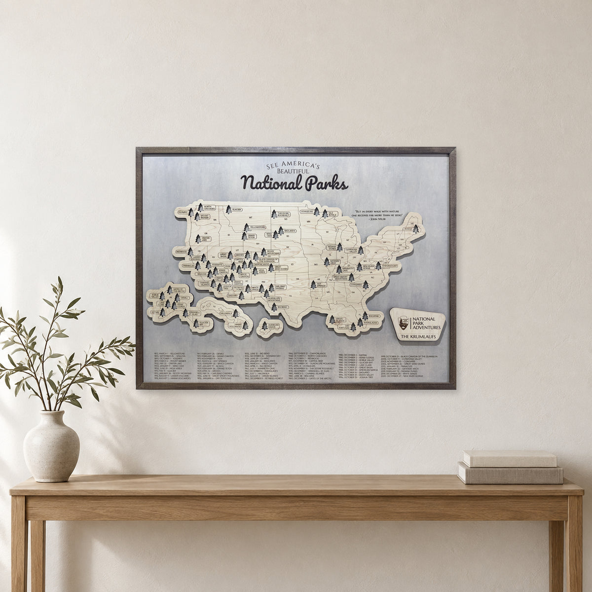 National Park Travel Map — room mockup [MC20261006 q0816 89790b624a71]