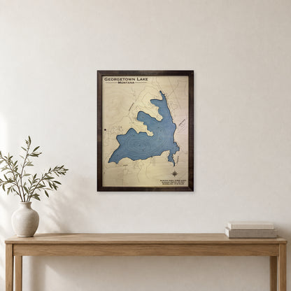 Georgetown Lake, Montana Wood Map — room mockup [MC20261006 q0818 905b457553ba]