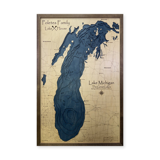 Lake Michigan Wood Map — plain-background photo [MC20261006 q0826 3e3bc2cb1a45]