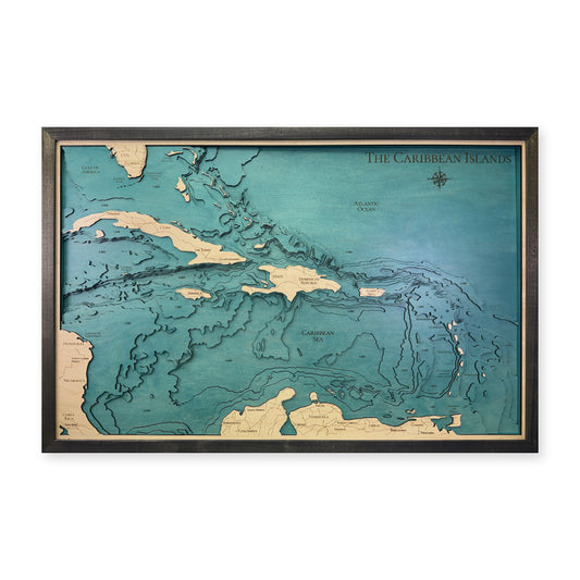 Caribbean Islands Wooden Map — plain-background photo [MC20261006 q0830 d750cc2ae499]