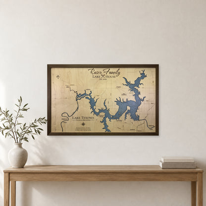 Lake Texoma, Oklahoma & Texas Wood Map — room mockup [MC20261006 q0832 61a873a5bf8c]