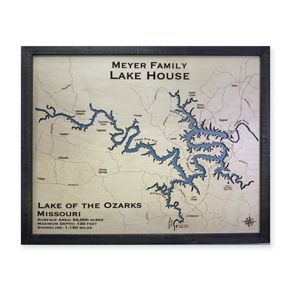 Lake of the Ozarks Meyer Family Wood Map — Single water layer main photo [MC20261006 q0915 b574c476341d]