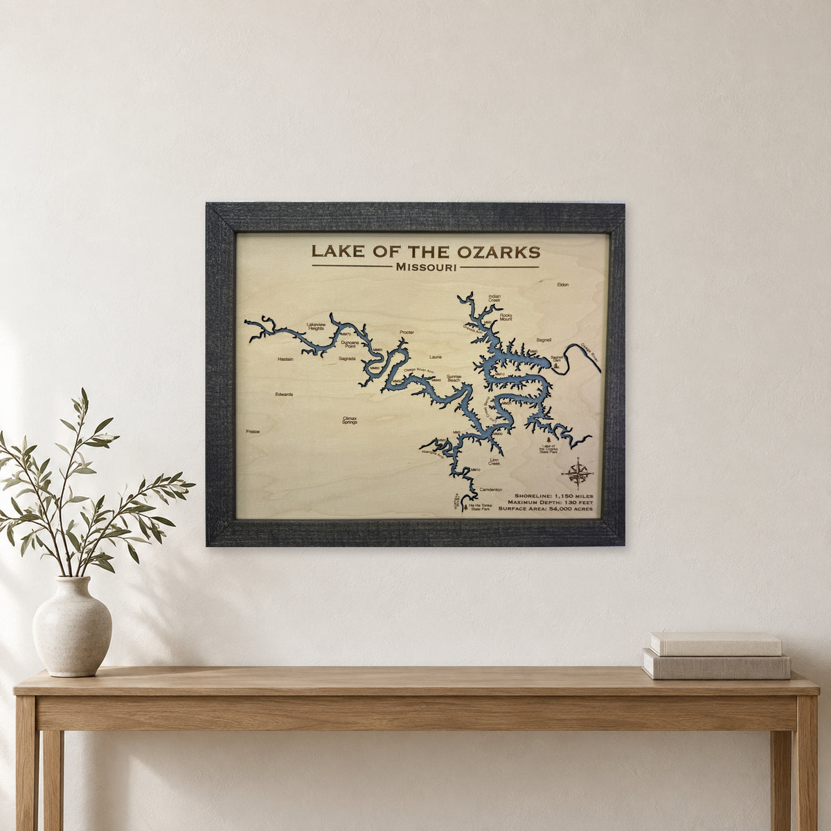Lake of the Ozarks Missouri Wood Map — room mockup [MC20261006 q0918 312819978044]