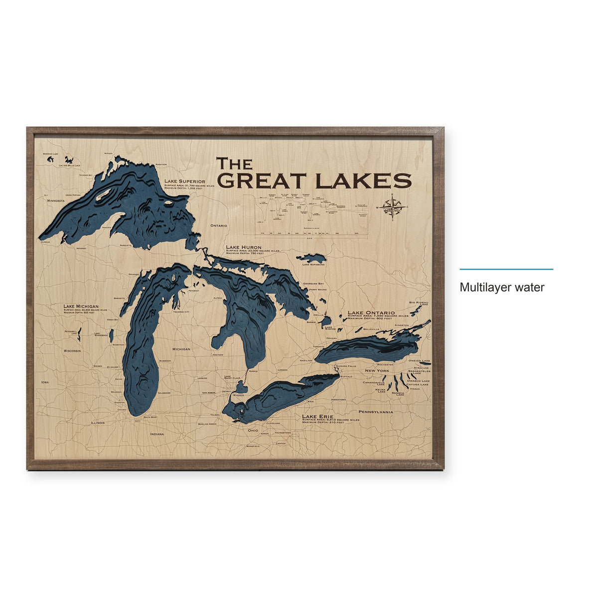 Great Lakes Multilayer Wood Map — style-labeled photo [MC20261006 q0934 5059b53e442e]
