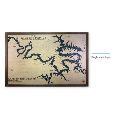Lake of the Ozarks Gilbert Family Wood Map — style-labeled photo [MC20261006 q0936 13bfdca67af3]