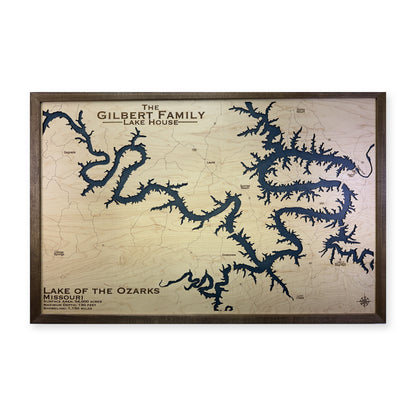 Lake of the Ozarks Gilbert Family Wood Map — Single water layer main photo [MC20261006 q0936 85a7cbb0e9fc]