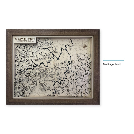 New River North Carolina Topographic Wood Map — style-labeled photo [MC20261006 q1010 9ae0acf4771f]