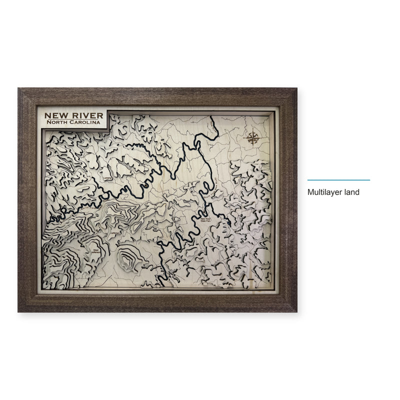 New River North Carolina Topographic Wood Map — style-labeled photo [MC20261006 q1010 9ae0acf4771f]