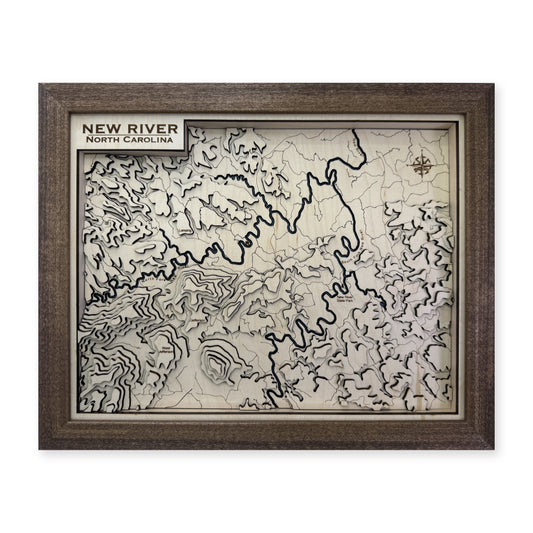 New River North Carolina Topographic Wood Map — Multilayer land main photo [MC20261006 q1010 ce0b76c6f9a0]