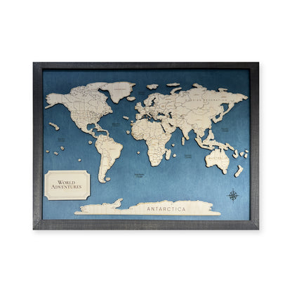 World Adventures Travel Map Charcoal — Raised-land travel map main photo [MC20261006 q1091 8ddd9b1dd354]