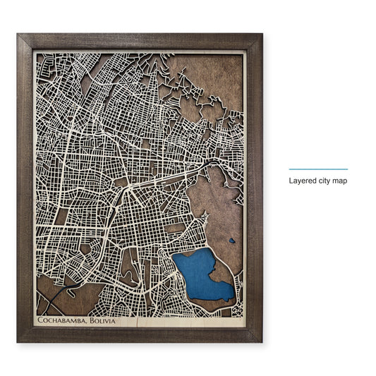 Cochabamba, Bolivia Wood City Map — style-labeled photo [MC20261006 q1134 ae72f7e89d9f]