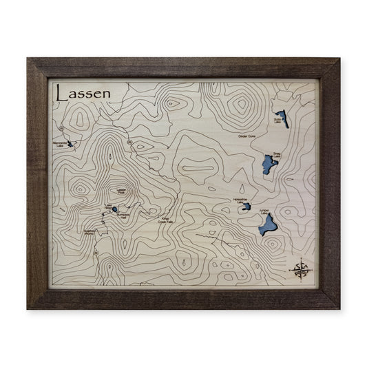 Lassen Volcanic National Park Wood Map — plain-background photo [MC20261006 q1135 9475d98ce39f]