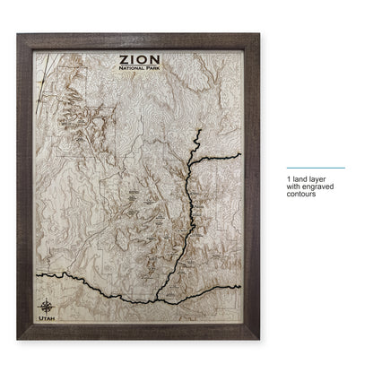 Zion National Park Wood Map — style-labeled photo [MC20261006 q1139 11b5e0ef259b]