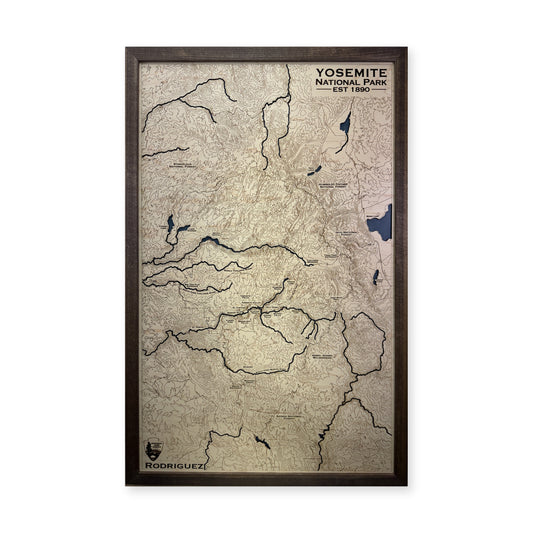 Yosemite National Park Wood Map — plain-background photo [MC20261006 q1141 fcb40b2cd6e8]
