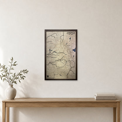 Yosemite National Park Wood Map — room mockup [MC20261006 q1141 e62d4d8a17f3]