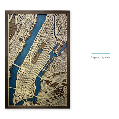 Manhattan, New York, Wood City Map — style-labeled photo [MC20261006 q1179 54c90a0dffa1]