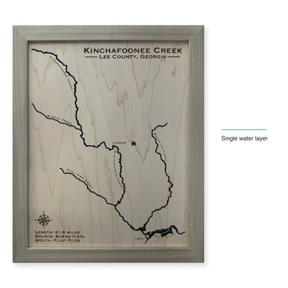 Kinchafoonee Creek, Lee County, Georgia Wood Map — style-labeled photo [MC20261006 q1186 ce840428508a]