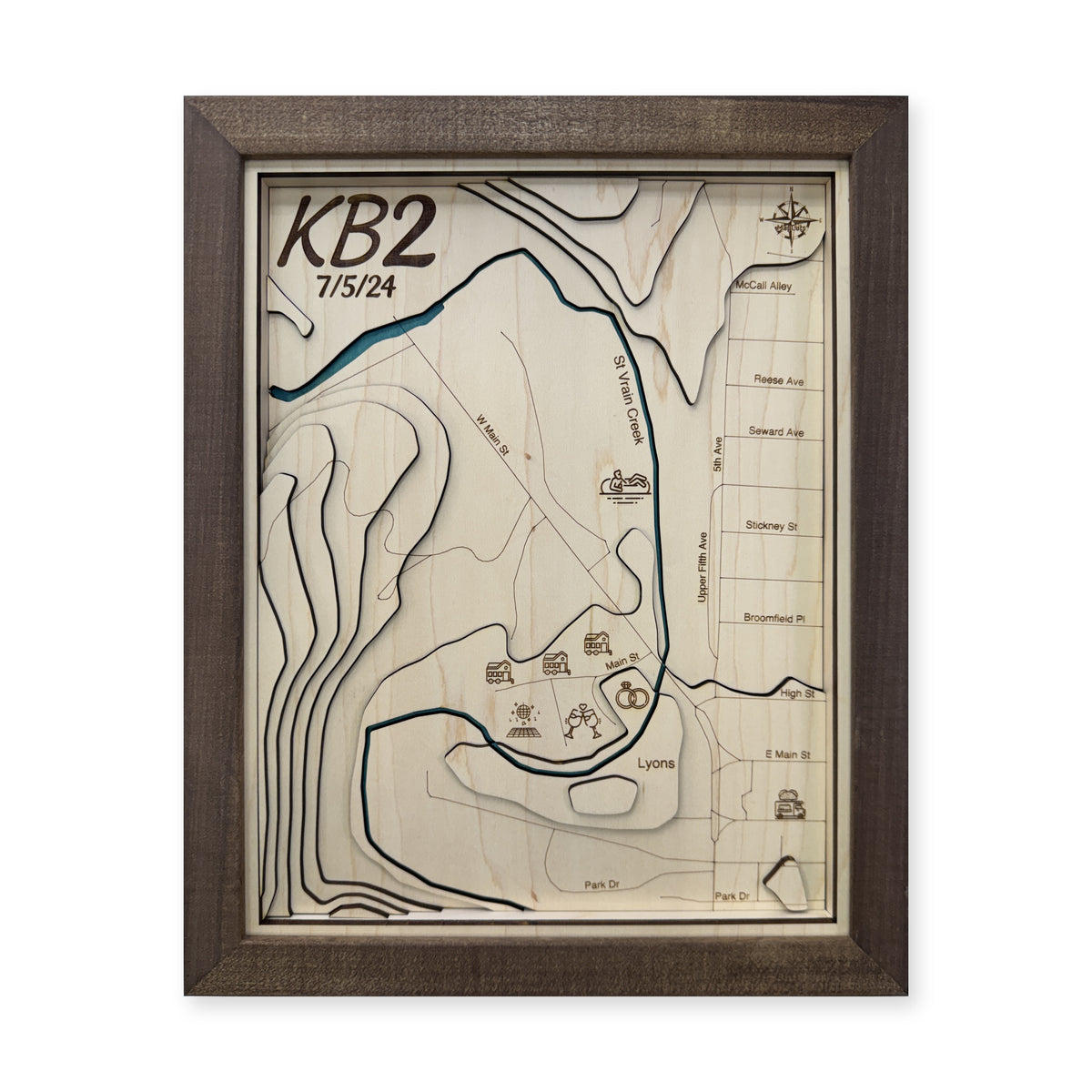 Lyons, Colorado Topographic Wood Map — plain-background photo [MC20261006 q1187 2c1ebdeb65a9]