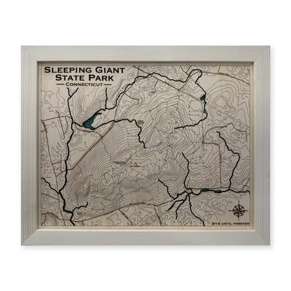 Sleeping Giant State Park Wood Map — plain-background photo [MC20261006 q1199 399905d40c88]