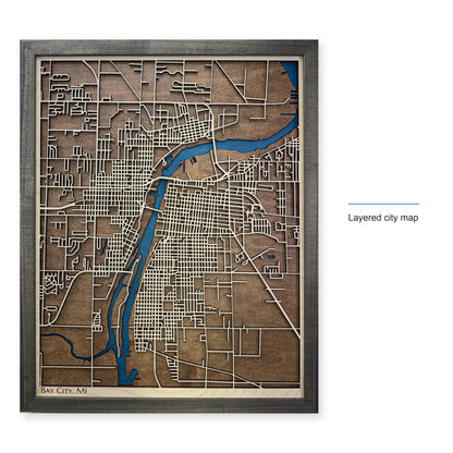Bay City, Michigan Wood City Map — style-labeled photo [MC20261006 q1213 9242651d5a2c]