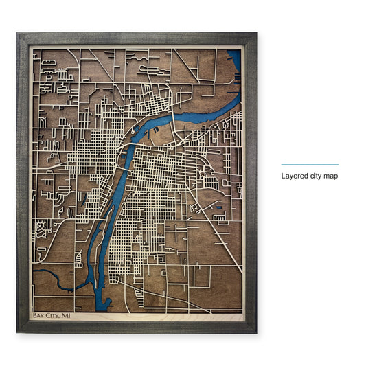 Bay City, Michigan Wood City Map — style-labeled photo [MC20261006 q1213 9242651d5a2c]
