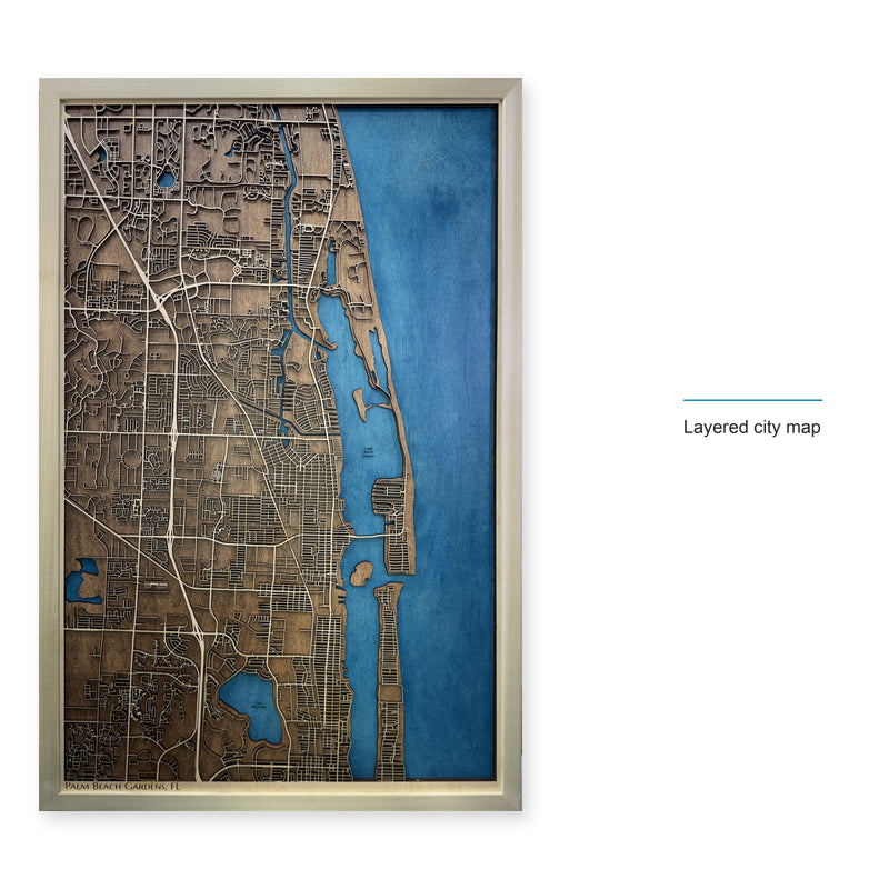 Palm Beach Gardens, Florida Wood City Map — style-labeled photo [MC20261006 q1285 27183adc29be]