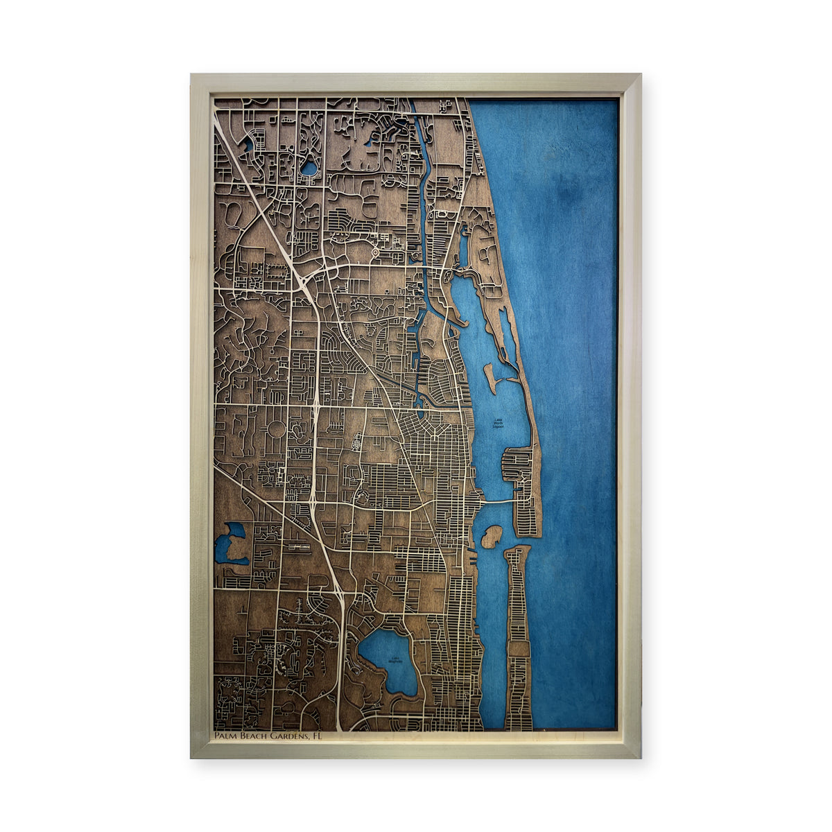 Palm Beach Gardens, Florida Wood City Map — plain-background photo [MC20261006 q1285 6da4a13134ad]