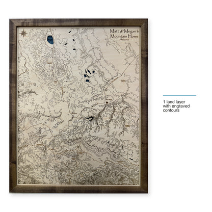 Happy Jack and Strawberry, Arizona Topographic Wood Map — style-labeled photo [MC20261006 q1304 75895bd5959e]