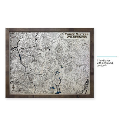 Three Sisters Wilderness Wood Map — style-labeled photo [MC20261006 q1316 a4c884179d5d]