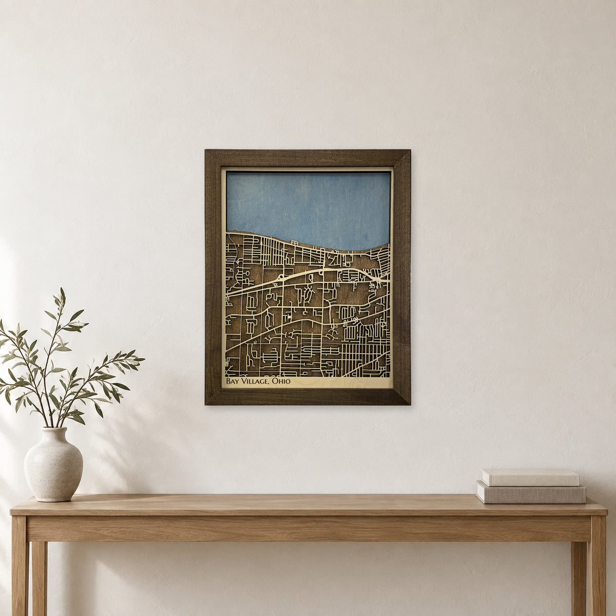 Bay Village, Ohio Wood City Map — room mockup [MC20261006 q1362 521f1f17bb98]