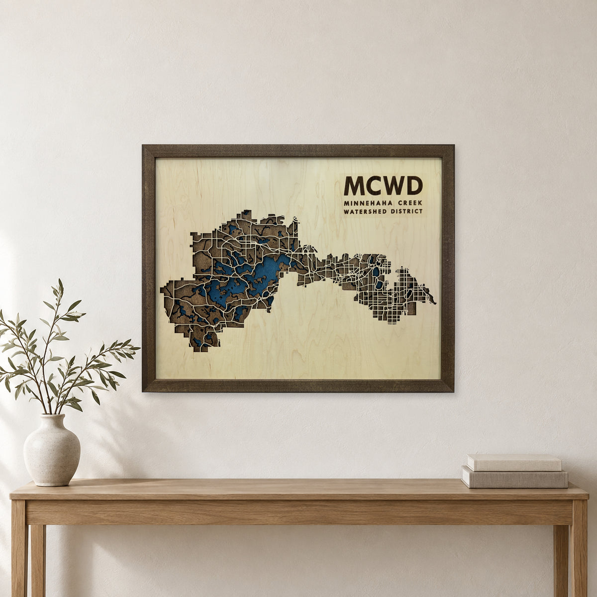 Minnehaha Creek Watershed District Wood Map — room mockup [MC20261006 q1376 29a1af361501]