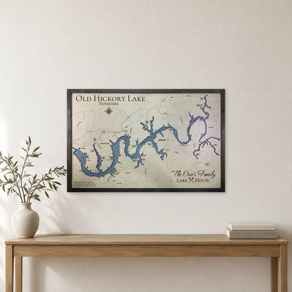 Old Hickory Lake, Tennessee Wood Map — room mockup [MC20261006 q1409 7d8f0cf952d8]