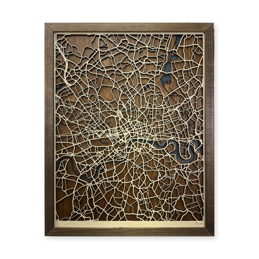 London United Kingdom Walnut Wood City Map — Layered city map main photo [MC20261006 q1411 a6f15be94a3c]