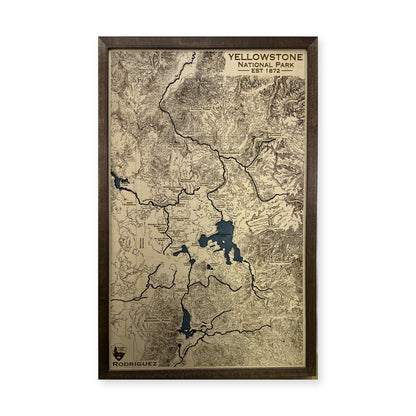 Yellowstone National Park Wood Map — plain-background photo [MC20261006 q1429 a8dd92638a81]
