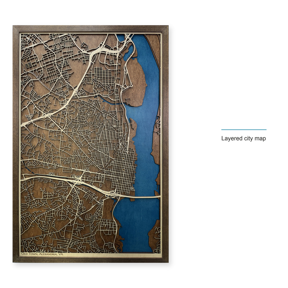 Old Town Alexandria, Virginia Wood City Map — style-labeled photo [MC20261006 q1434 dfbd02a28ea1]