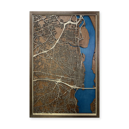 Old Town Alexandria, Virginia Wood City Map — plain-background photo [MC20261006 q1434 19b09d522313]