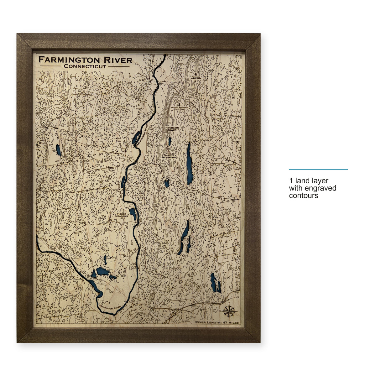 Farmington River, Connecticut Topographic Wood Map — style-labeled photo [MC20261006 q1439 b874147c5e4e]
