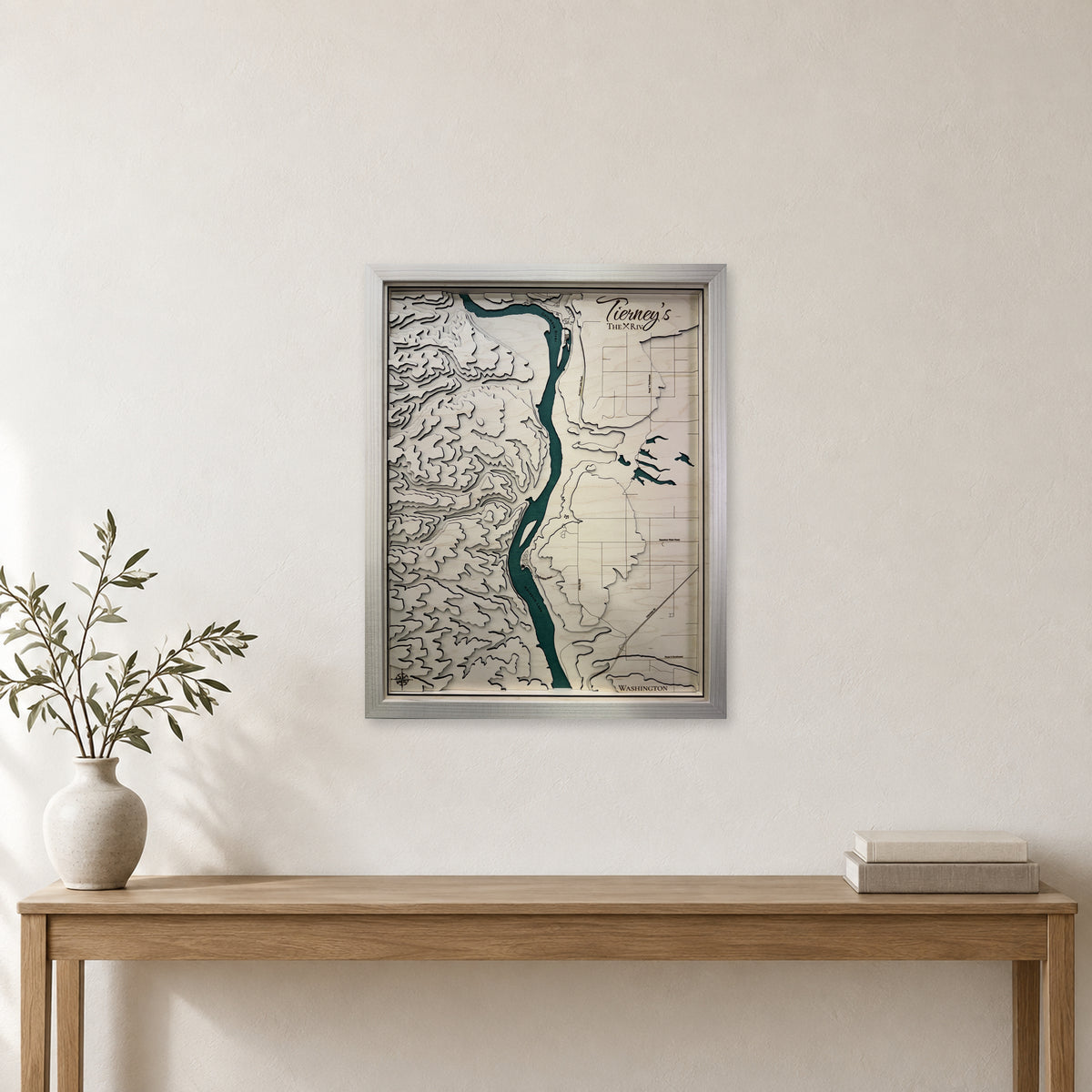 Columbia River, Washington Topographic Wood Map — room mockup [MC20261006 q1465 67f00775aa40]