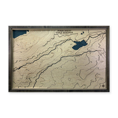 Pinecrest and Cold Springs, California Topographic Wood Map — plain-background photo [MC20261006 q1502 2da2609207b2]
