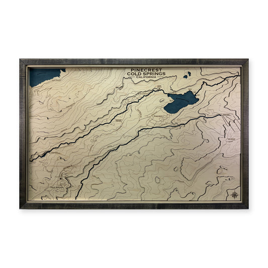 Pinecrest and Cold Springs, California Topographic Wood Map — plain-background photo [MC20261006 q1502 2da2609207b2]