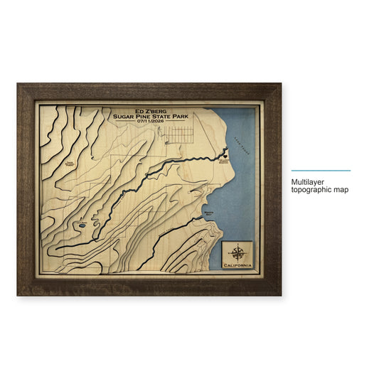 Ed Z’berg Sugar Pine Point State Park Wood Map — style-labeled photo [MC20261006 q1514 5c9056d9b99b]