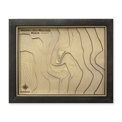 Merry-Go-Round Rock, Arizona Topographic Wood Map — plain-background photo [MC20261006 q1525 0d028e86666b]