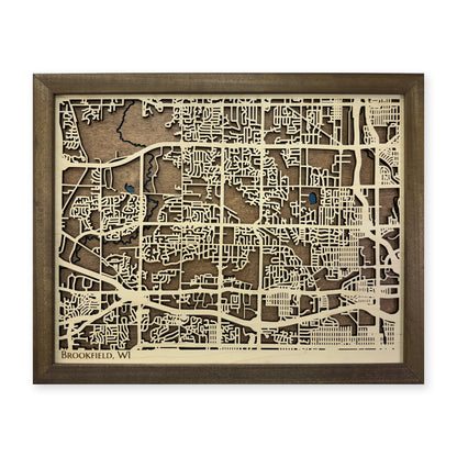 Brookfield, Wisconsin Wood City Map — plain-background photo [MC20261006 q1548 d616a1087eae]
