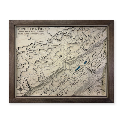 Watchung and Stirling Ridge, New Jersey Topographic Wood Map — plain-background photo [MC20261006 q1571 aa4800ff1cca]