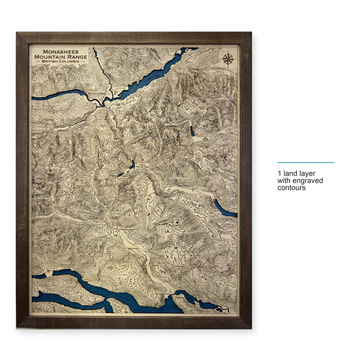 Monashees Mountain Range, British Columbia Topographic Wood Map — style-labeled photo [MC20261006 q1577 356d7339791c]