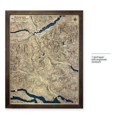 Monashees Mountain Range, British Columbia Topographic Wood Map — style-labeled photo [MC20261006 q1577 356d7339791c]