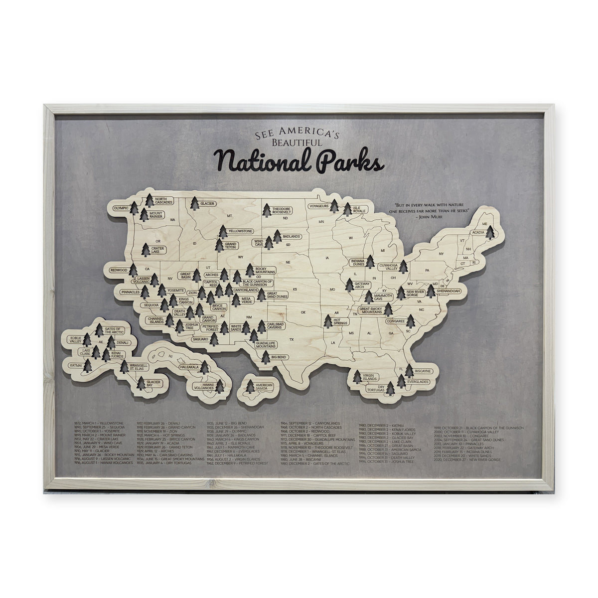 National Park Travel Map — plain-background photo [MC20261006 q1610 8a3e534180a0]