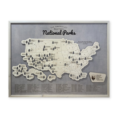 National Parks Renee and Kevin Gray Travel Map — Layered land with park markers main photo [MC20261006 q1613 765789e623c7]
