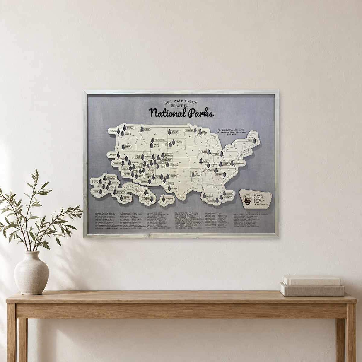 National Parks Renee and Kevin Gray Travel Map — room mockup [MC20261006 q1613 5a0be2541578]