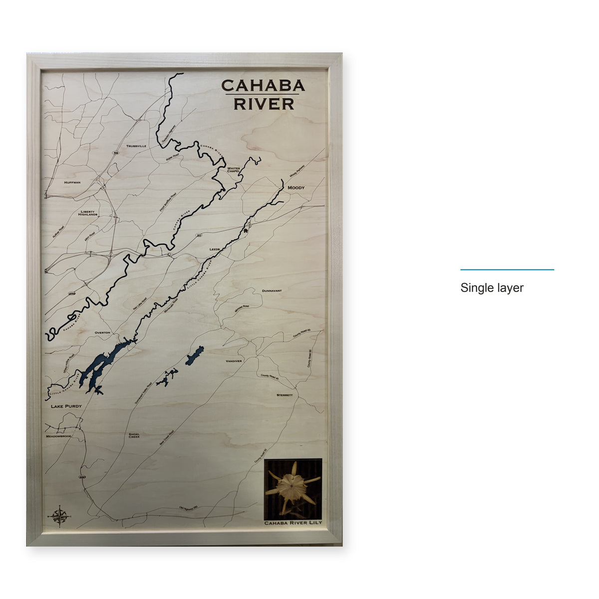 Cahaba River Wood Map — style-labeled photo [MC20261006 q1618 5fa69075afd0]